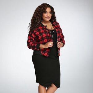 Torrid Plaid reversible Bomber Jacket NWT +Size 2X